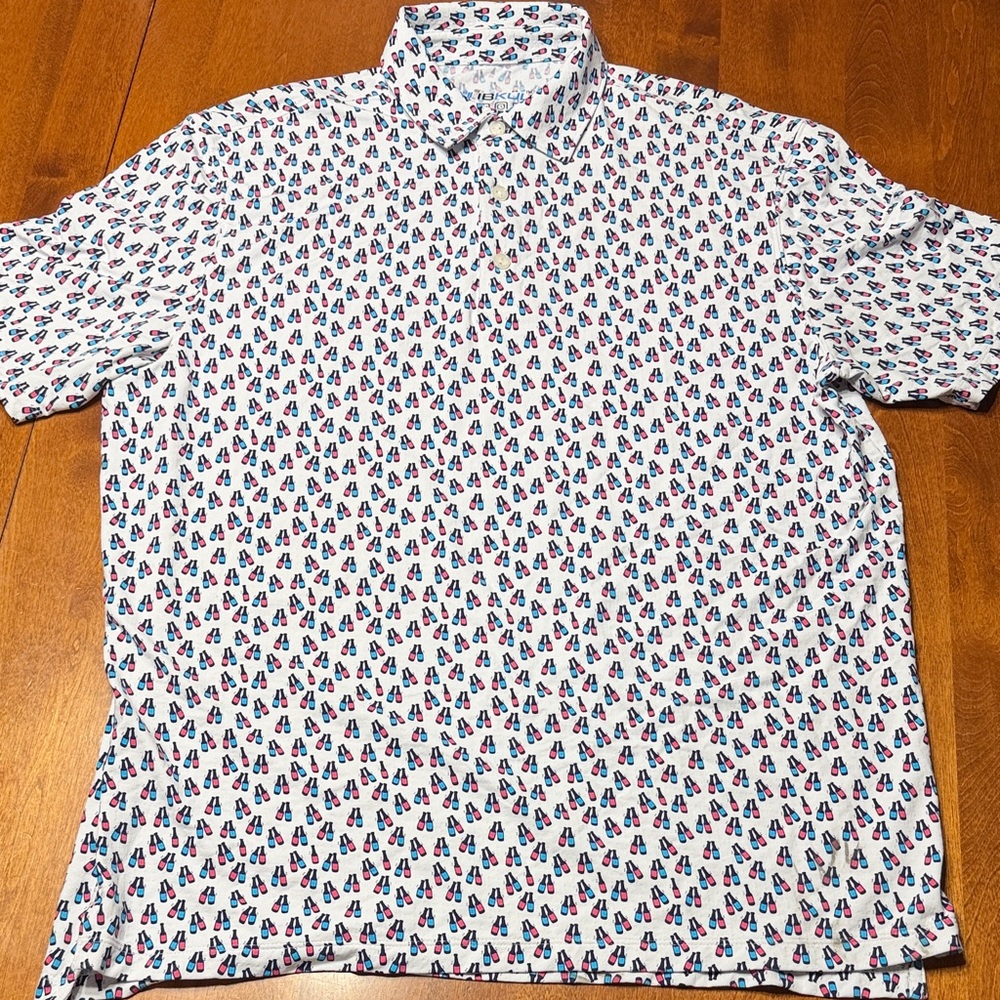 IBKUL Men's Polo Shirt with Cheers Bottles